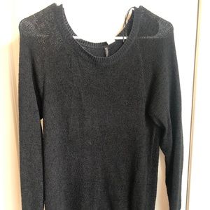 Tunic length black sweater DIVIDED